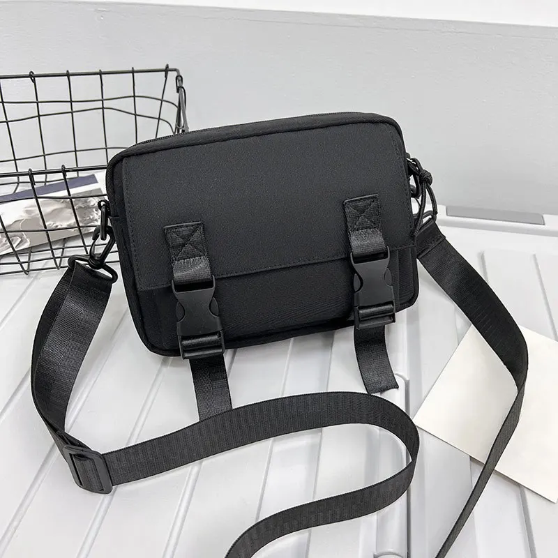 1PC Pure Color Satchel Simple Large Capacity Cell Phone Crossbody Bag Lightweight Nylon Waterproof Casual Shoulder Small Square