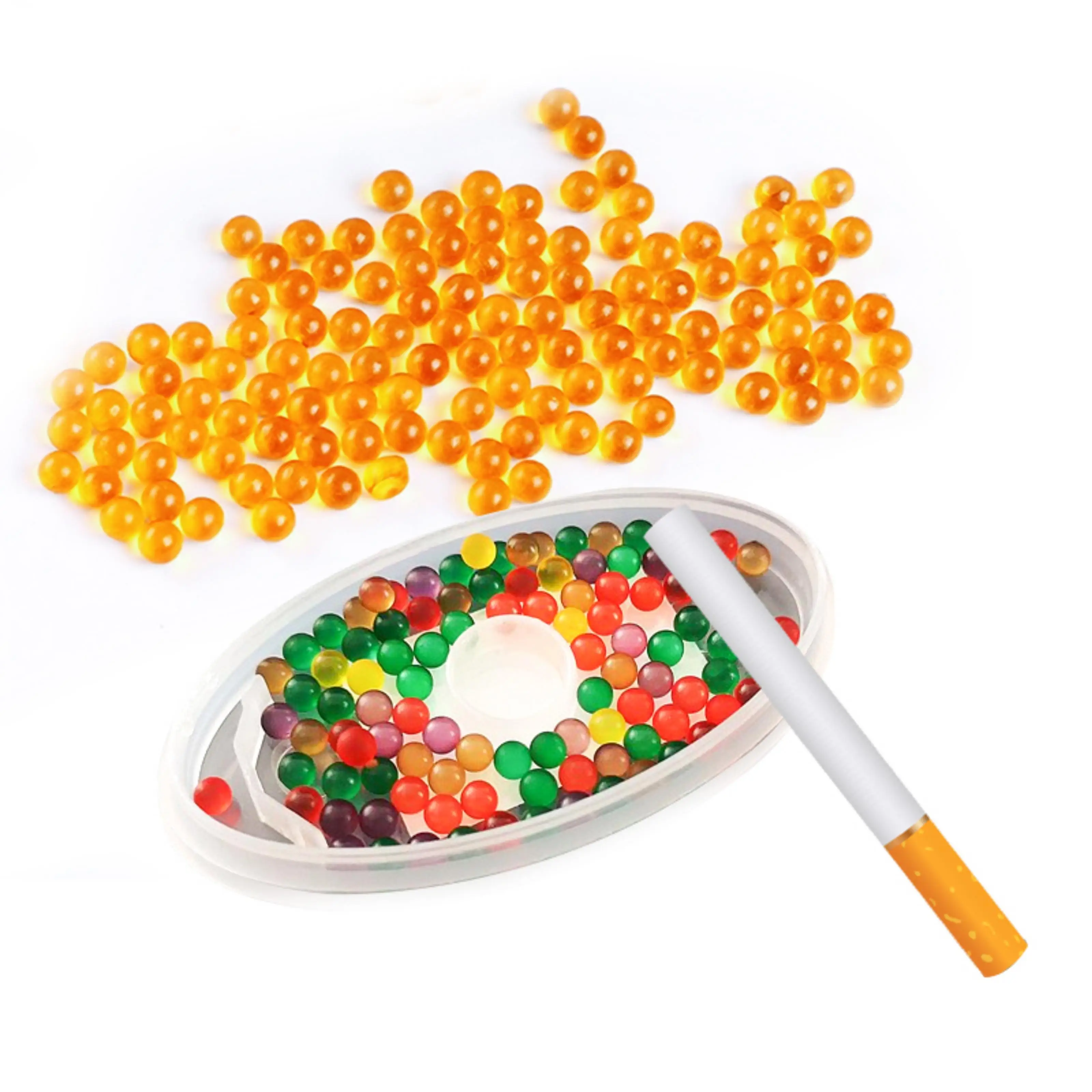 100pcs Cigarette Filter Brush Ball Mixed Fruit Flavor Capsule Mint Beads Ice Pops  for Smoking Accessories DIY Tobacco Holder