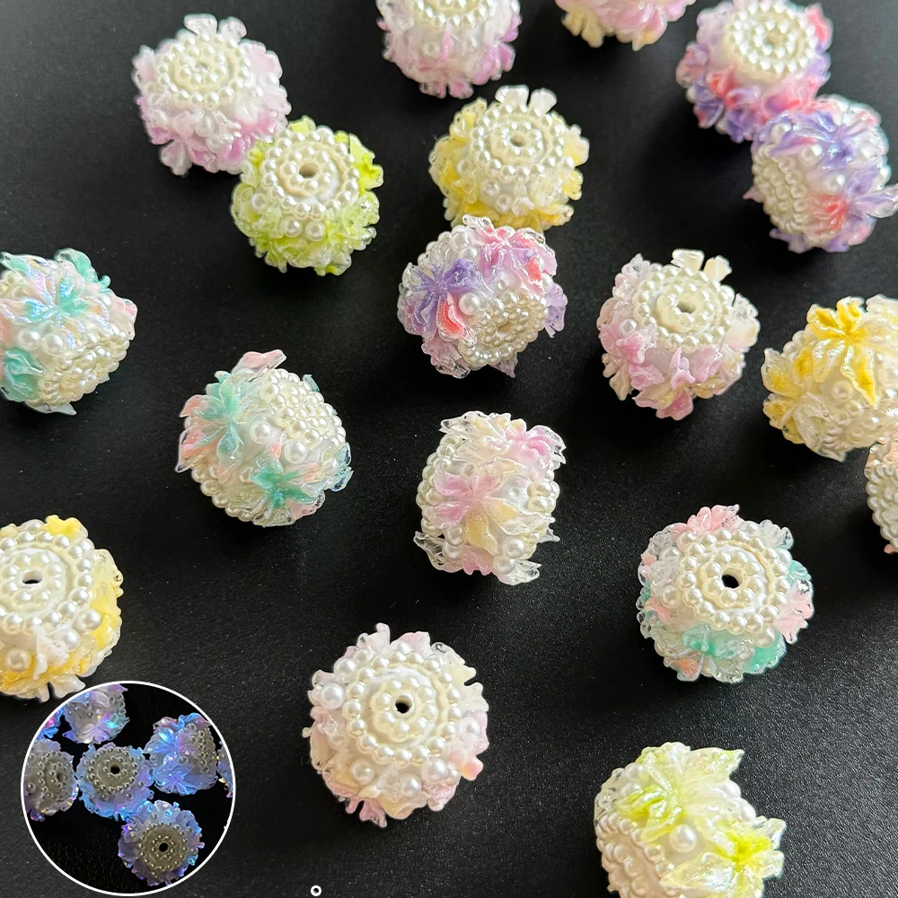 

Сердечный дизайн 50 шт. 20*20 мм DIY необычные бусины/светящийся эффект/ручная работа/ювелирные аксессуары/форма цветка/бусина из смолы # 19137