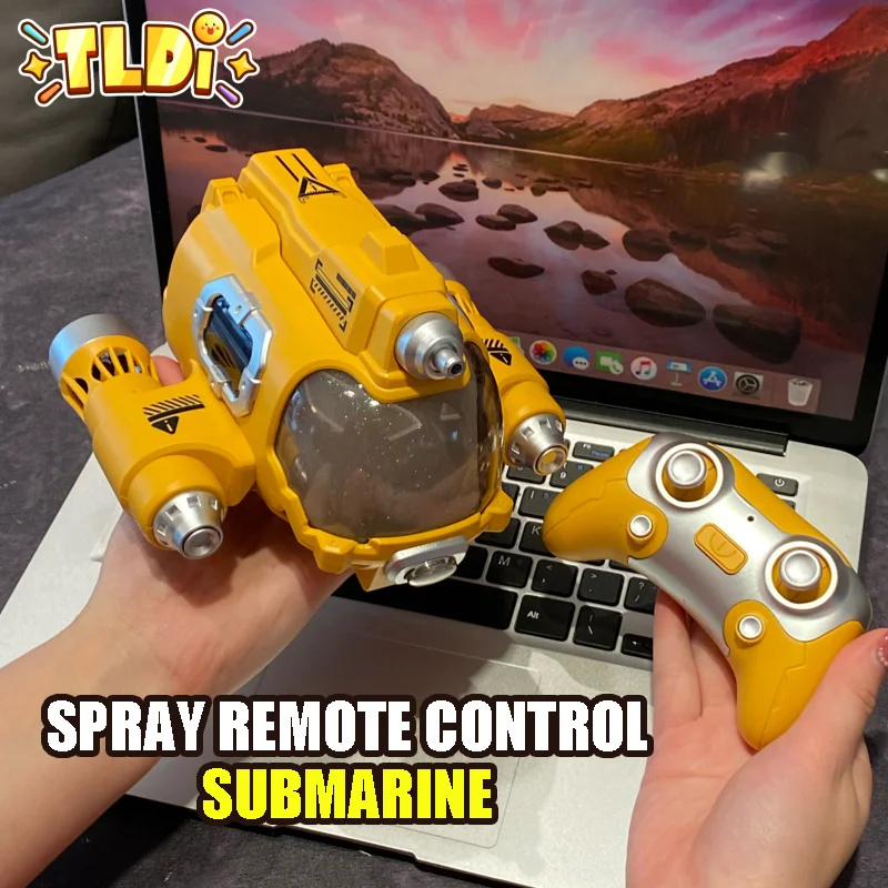 

Spray Rc Boat Remote Control Submarine with Light Water Toys High Speed Smart Waterproof 360 Rotation Rc Racing Ship Kid Toys