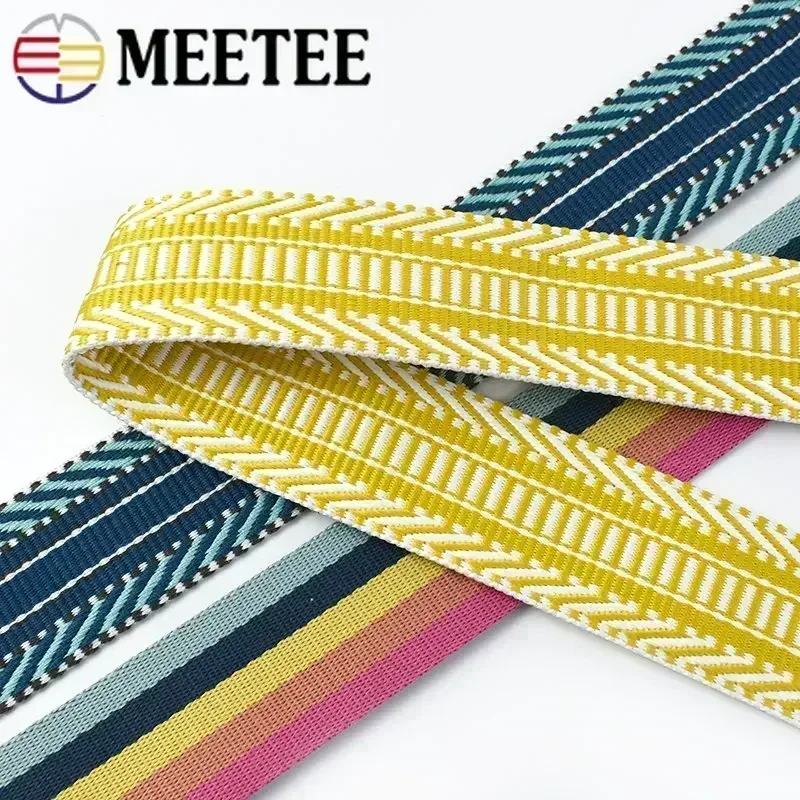 2Meters 38mm Jacquard Webbing Tapes for Bag Strap Ethnic Ribbon Luggage Decor Sewing Bias Band DIY Belt Shoes Accessories