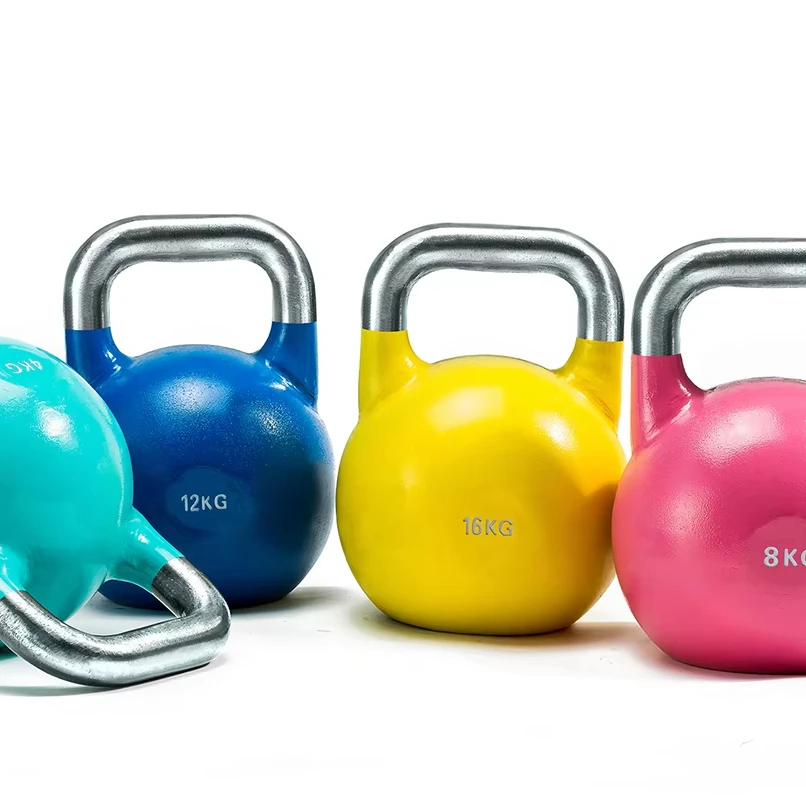 Klassische Farbcodierte Gusseisen-Fitness-Kettlebells 4-32kg Wettkampf-Kettlebell für Gewichtheben Freie Gewichte