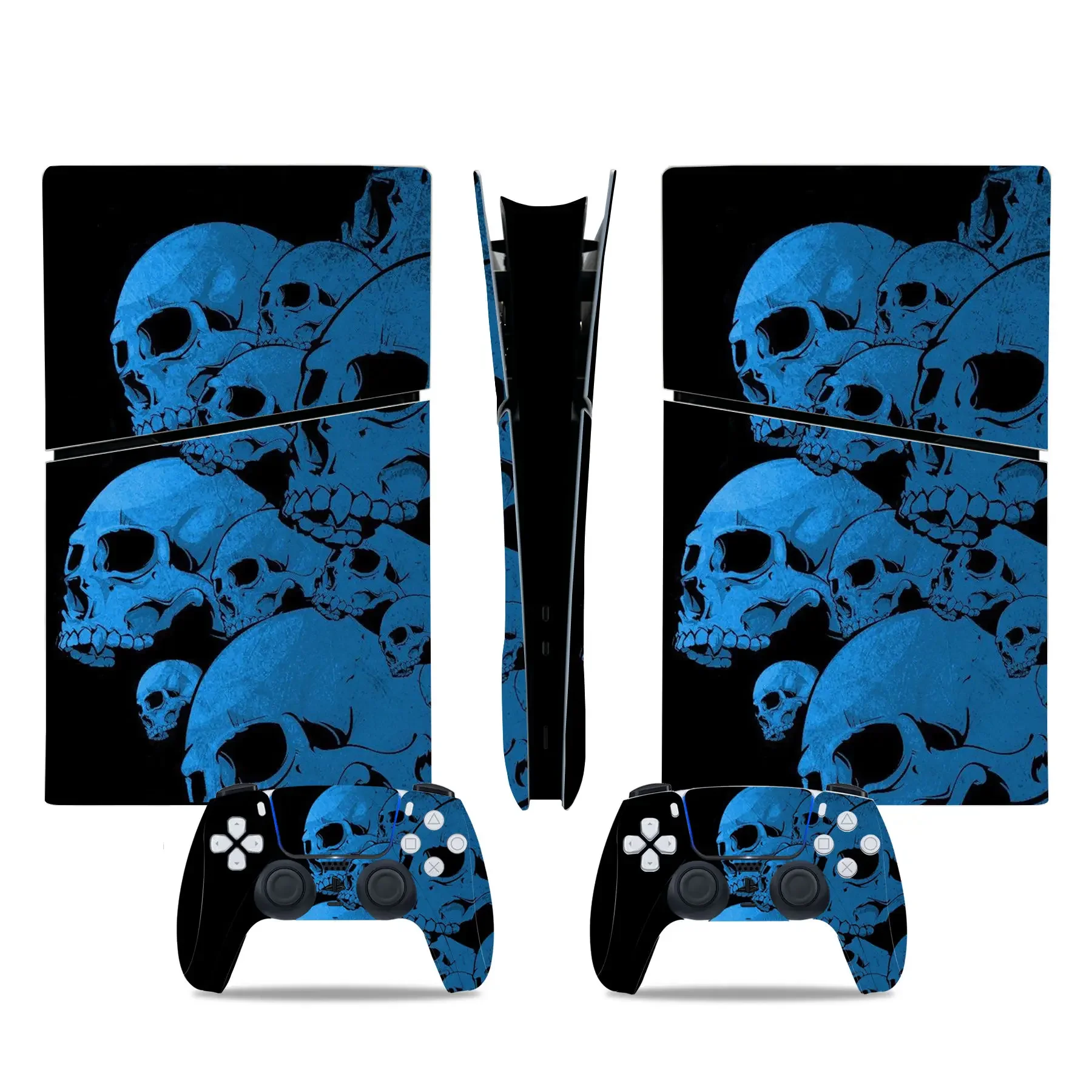 Cyfrowy wzór czaszki Naklejki winylowe na całe ciało Pokrowiec ochronny na konsolę i kontrolery PS5 Slim Digital Edition