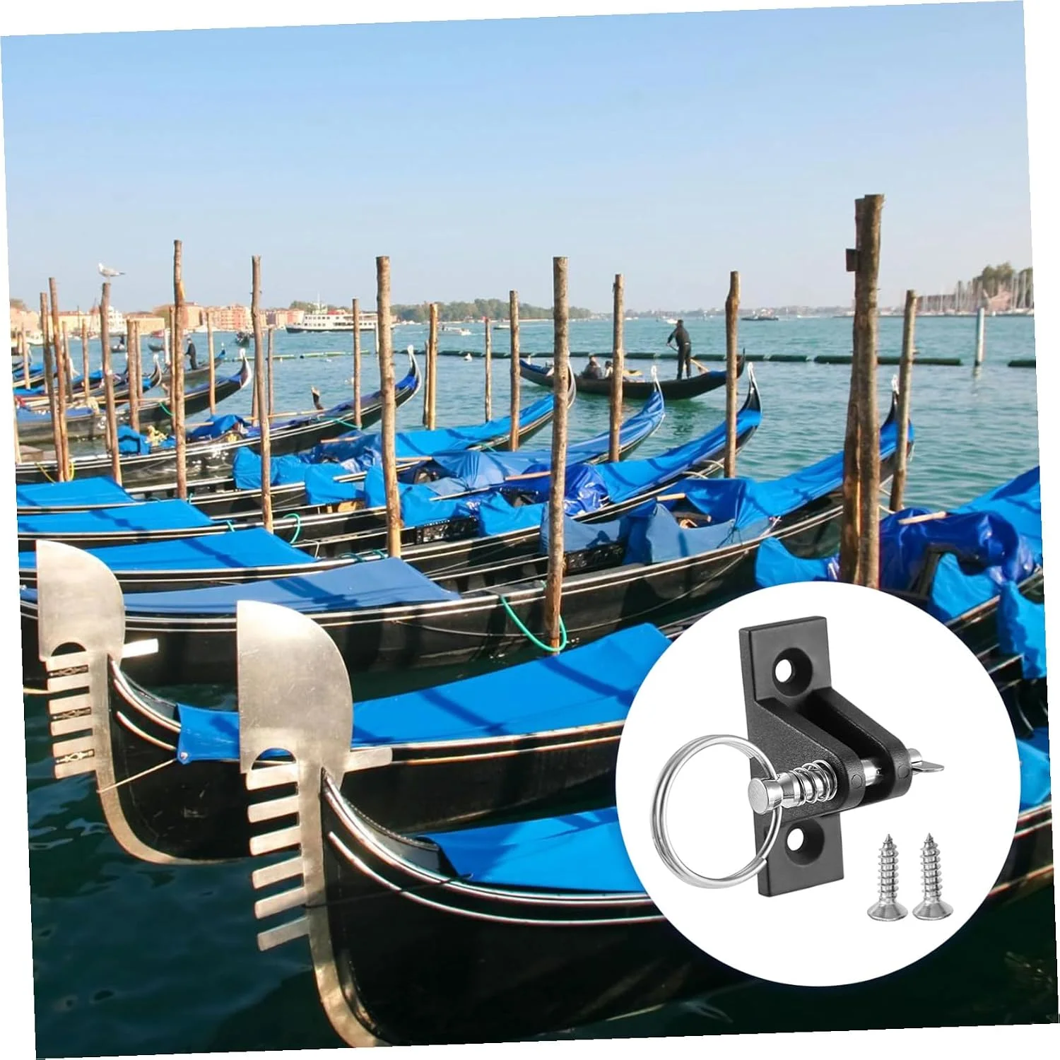 Marine Black Ringed Plug Mount for Boats Hardware for Sunshade Tent Base Nylon Standard Mount