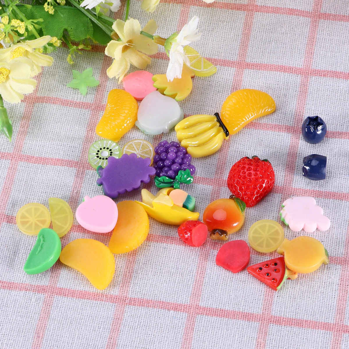 

30 Pcs Stickers for Mixed Color Resin Sticker DIY Crafts Jewelry Making Mixed Color Fruit Shape Decorative Accessories