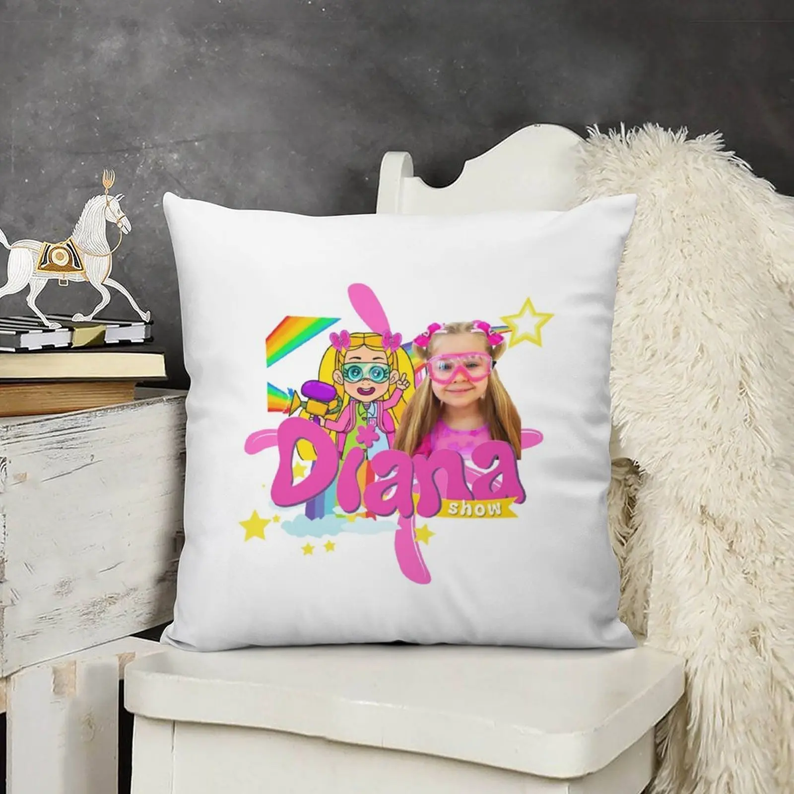 

best selling The Kids Diana Show, Diana,Kids Diana Show , Cute Love Diana pack Throw Pillow