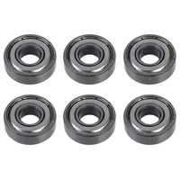 6Pcs 10 X 26 X 8Mm 6000Z Silver Tone Shield Premium Ball Bearing