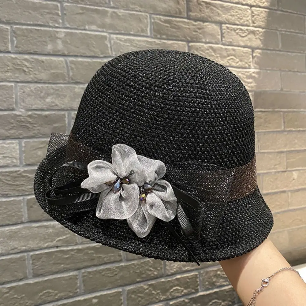 New Lace Flower Women Sun Hat Casual Beach Vacation Fisherman Hat UV Protect Sunshade Cap Summer
