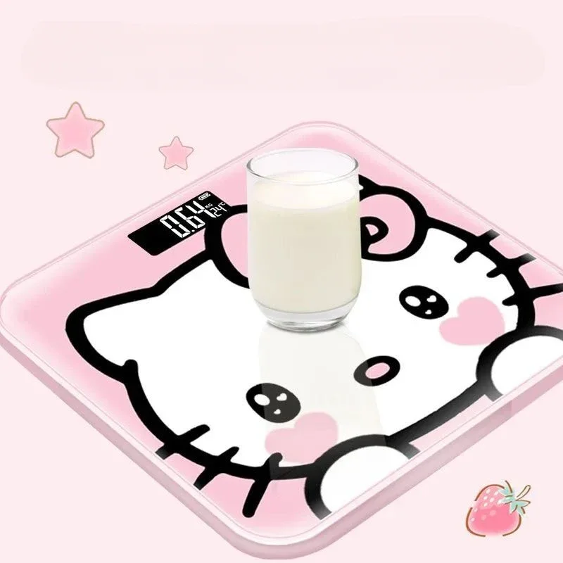 Hello Kitty Cute Cartoon Electronic Scale Weight Body Fat Scale Connectable Bluetooth Rechargeable Battery Small Household Use