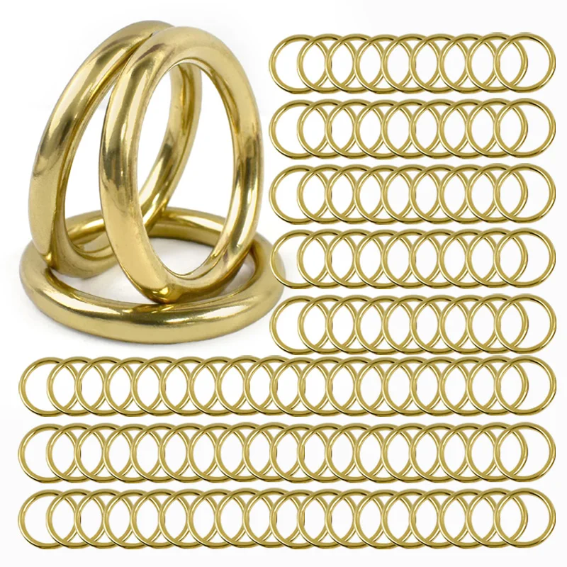 

5/10Pcs Solid Brass O Ring Buckle 8-51mm Oval Carabiner Rings Connect Hook Dog Collar Belt Loop Metal Buckles Leather Hardware
