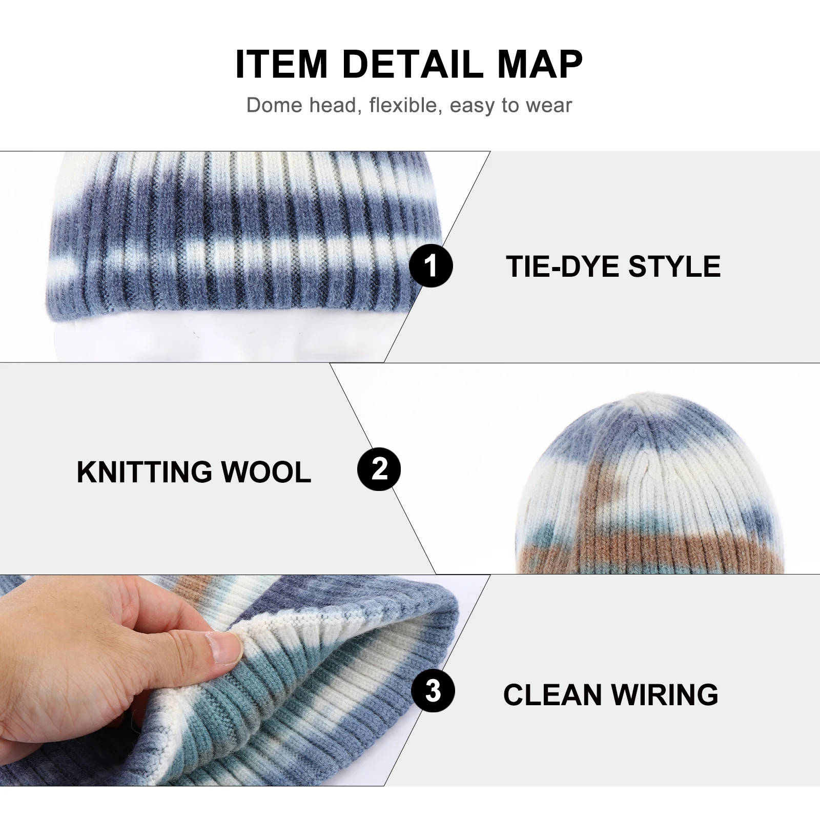 

1pc Warm Outdoor Comfortable Cold Weather Headwear Warm Cap For Wearing Outdoor Knitting Dome Cycling Dome Hat Hat