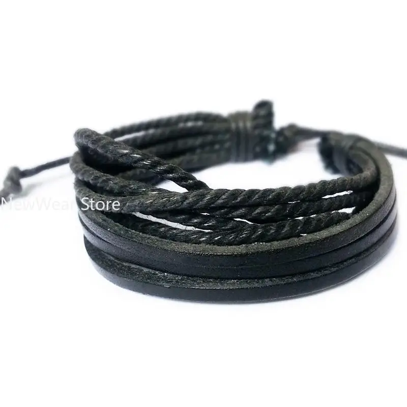 Leisure Fashion Men Hand-woven Leather Bracelet Multilayer couple bracelet