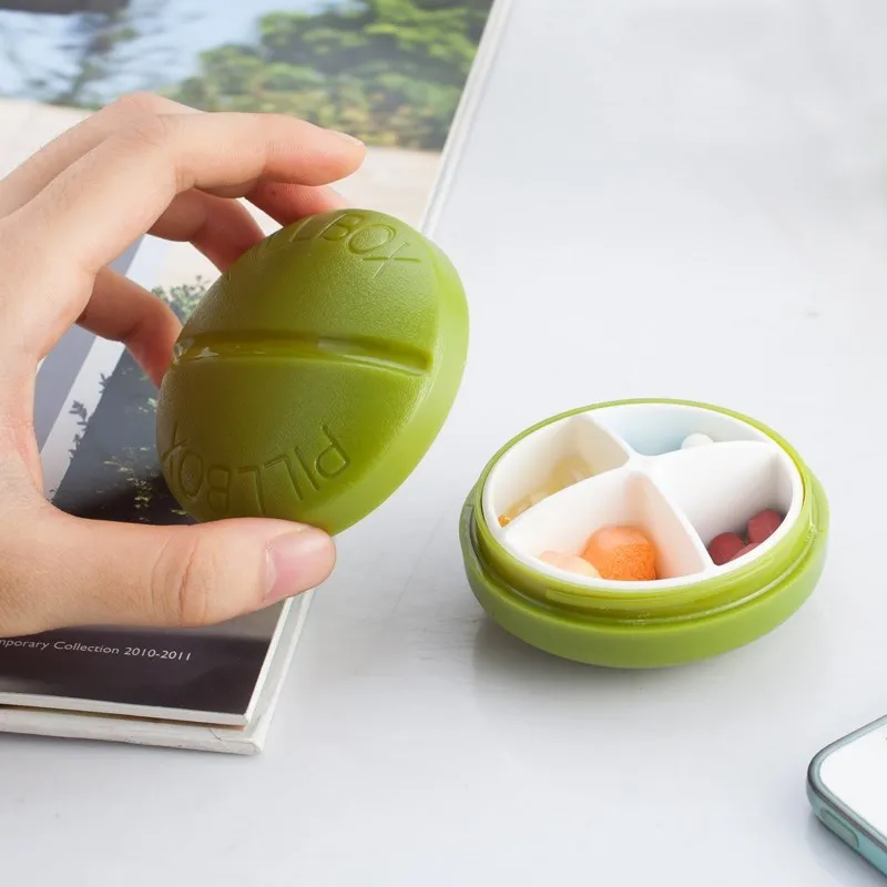 Health Care Four Grid Compartment Travel Pill Box Organizer Tablet Medicine Storage Dispenser Splitters Pill Case Holder