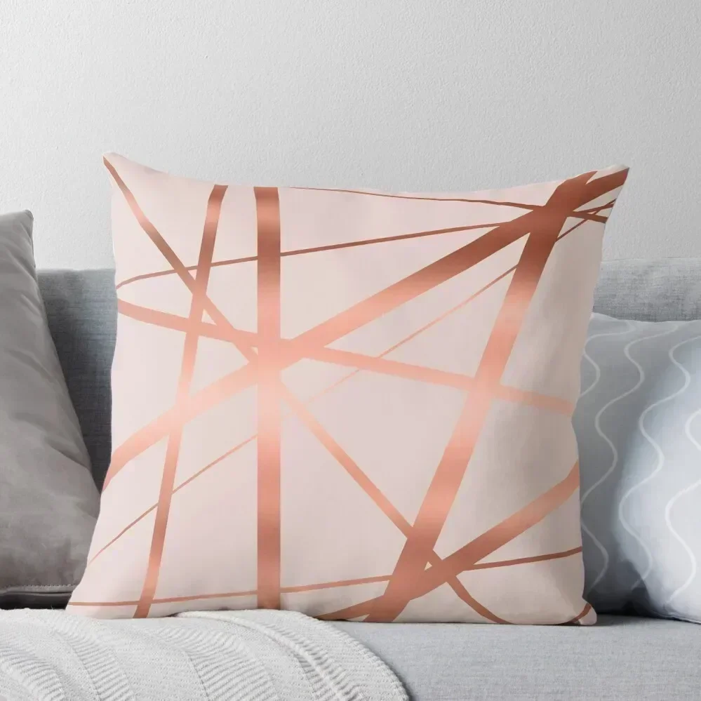 

Pink and Copper Luxe Throw Pillow anime girl Christmas s Covers Pillowcases Bed Cushions Christmas Pillowcase pillow