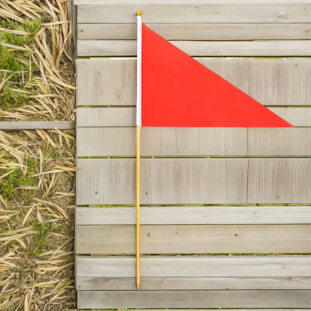 

12Pcs Construction Marker Flags Red Triangular High Visibility Outdoor Safety Survey Lawn Irrigation Yard Marking Flags