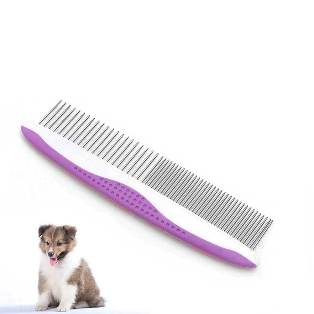

2 Pack Grooming Comb Gentle Skin Pet Grooming Tools Stainless Steel Anti Slip H Cats Dogs All Breeds Flea Comb Set