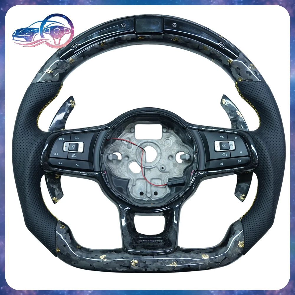 Sport Forged Carbon Leather with LED Steering Wheel for VW Golf MK7 7.5 Passat Tiguan Polo 2013-2020