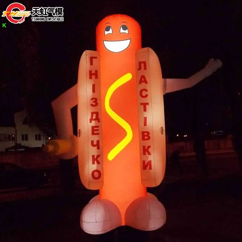 

Быстрая воздушная доставка, большая надувная модель хот-дога, надувная колбаса для продвижения, выдувные пищевые копия воздушных шаров