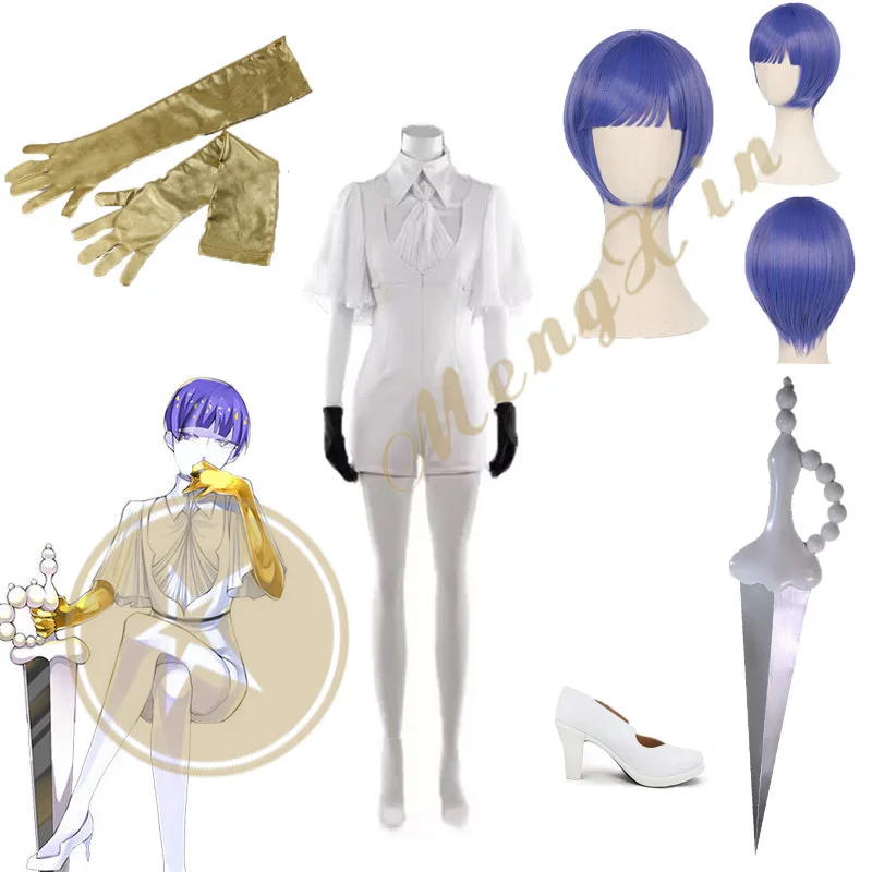 Anime Land of The Lustrous Phosphophyllite Moon Shirt Suspenders Jumpsuits Uniform Outfit Cosplay Costumes Custom Made