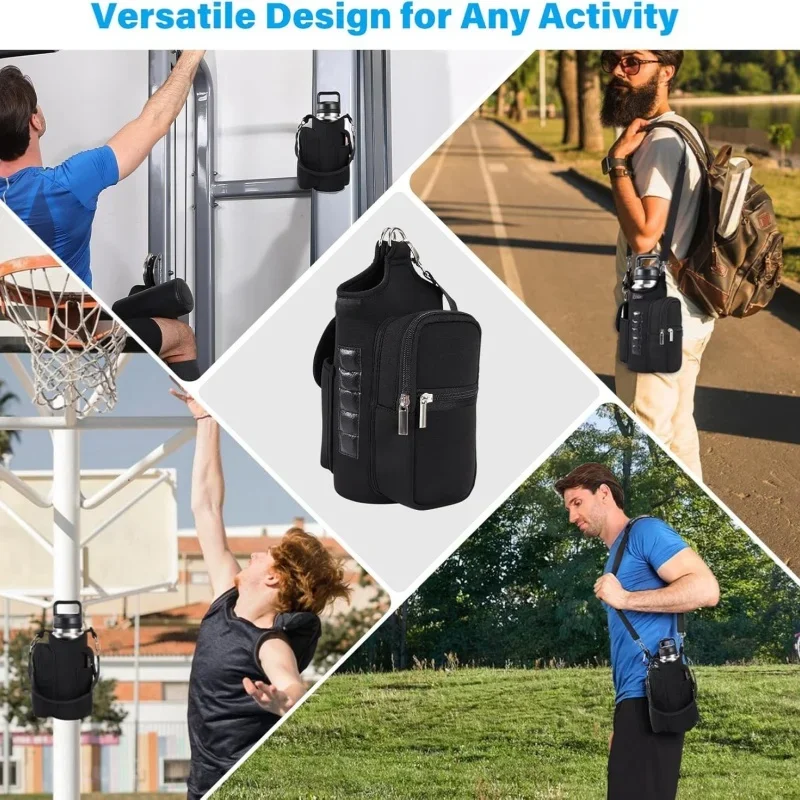Tactical Magnetic Water Bottle Pack Fitness Carrying Bag Storage Packet Gym Crossbody Phone Pouch for Travel Sork Sports Fishing