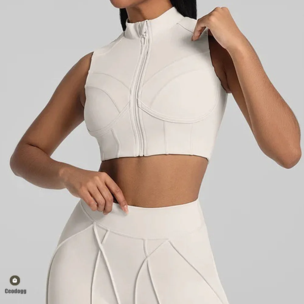 

Women Sport Bra High-Impact Gym Workout Bra Girls Zipper Shockproof Brassiere Pad Yoga Running Crop Top Sportwear Femme XP252
