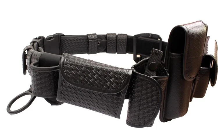 10 Piece Set Men's Tactical Waist Belt Duty Patrol Security Armed Equipment Woven Pattern 1.5 Inch Belt for Men