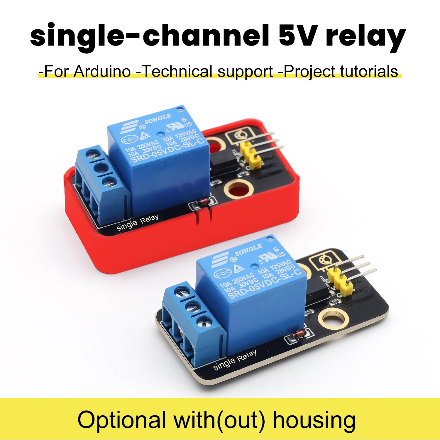 Einkanaliges 5-V-Relaismodul, 1-Kanal-Relais für Arduino-DIY-Kit-Projekte, kompatibel mit Lego-Blöcken