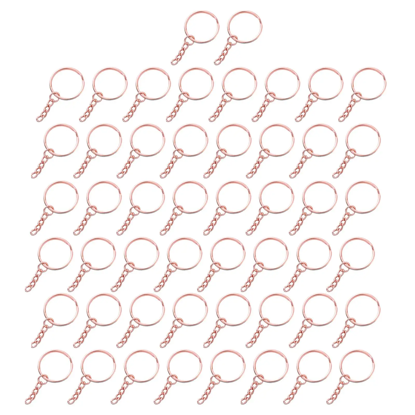50Pcs 1" 25mm Key Chain Rings Set, Keychain Rings with Chain and Jump Rings Bulk for Jewelry Findings Making