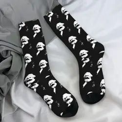 Karl Marx Socks Marx Engels and Lenin Korean Stockings Men Soft Breathable Running Sports Socks Autumn Design Anti Sweat Socks
