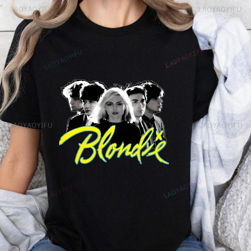 ملابس علوية كلاسيكية من Punk Rock Chica 70s من Banda Estampado Camisetas بلوندي Tendencia Camisas للجنسين Estampado Camisetas Grandes #5