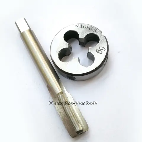 2 पीस M10 HSS राइट हैंड टैप और डाई सेट M10X1.5 मीट्रिक फाइन थ्रेड प्लग स्क्रू टैप डाई सूट M10X1.25 M10X1 M10X0.75 M10X0.5 10 best sales एम10x1 - №2