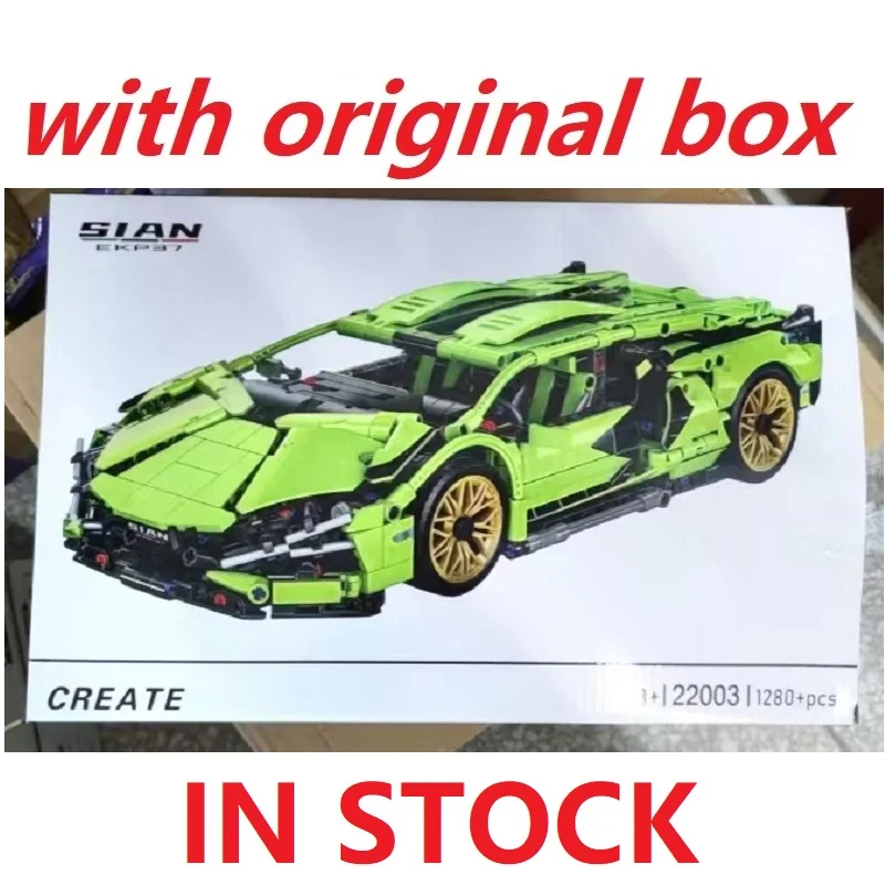 Новый высококачественный гоночный автомобиль Lamborghinied Sian FKP 37, набор кирпичей, совместимых с 42115 строительными блоками, игрушки для детей, рождественские подарки