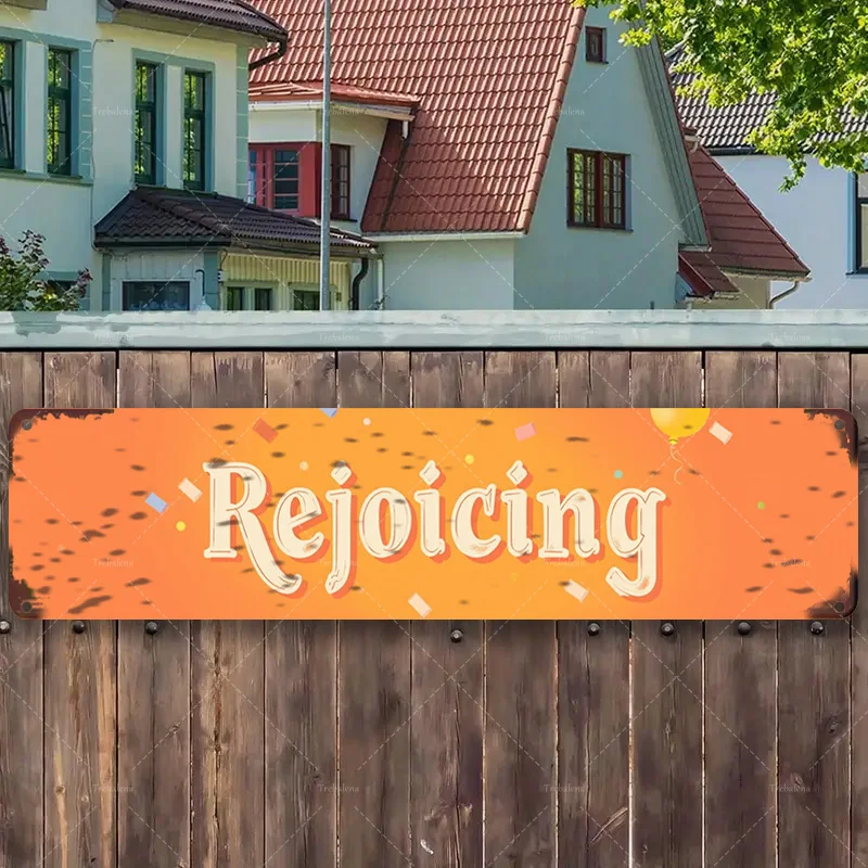 

1 шт. металлический знак, 4x16 дюймов, металлический знак «Русский «Rejoicing» с конфетти для наружного декора»