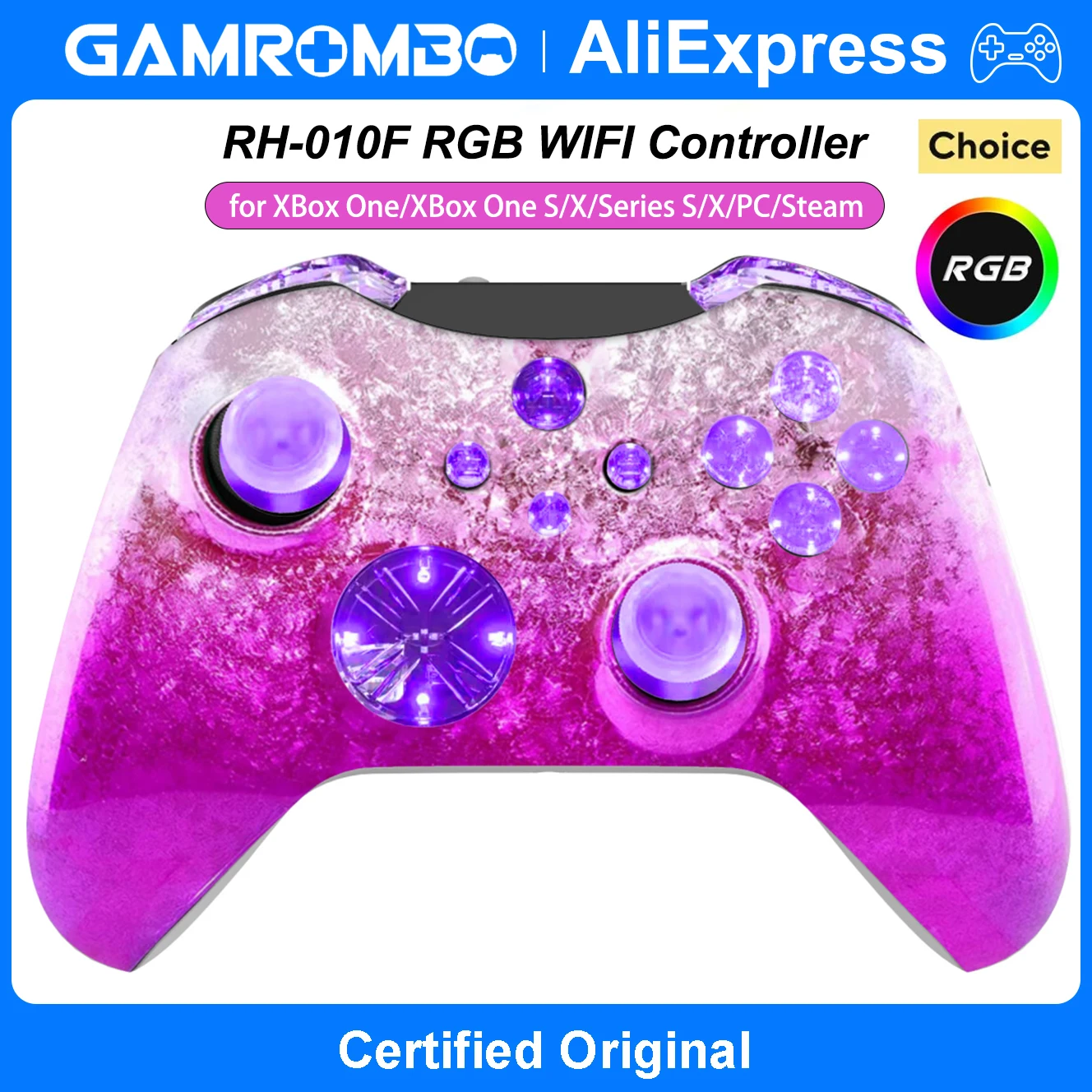 

Беспроводной игровой контроллер для XBox One S/X/Series S/X/PC/Steam Gamepads с двойной вибрацией, 6-осевой гироскоп, турбо-функция 360° ° Джойстик