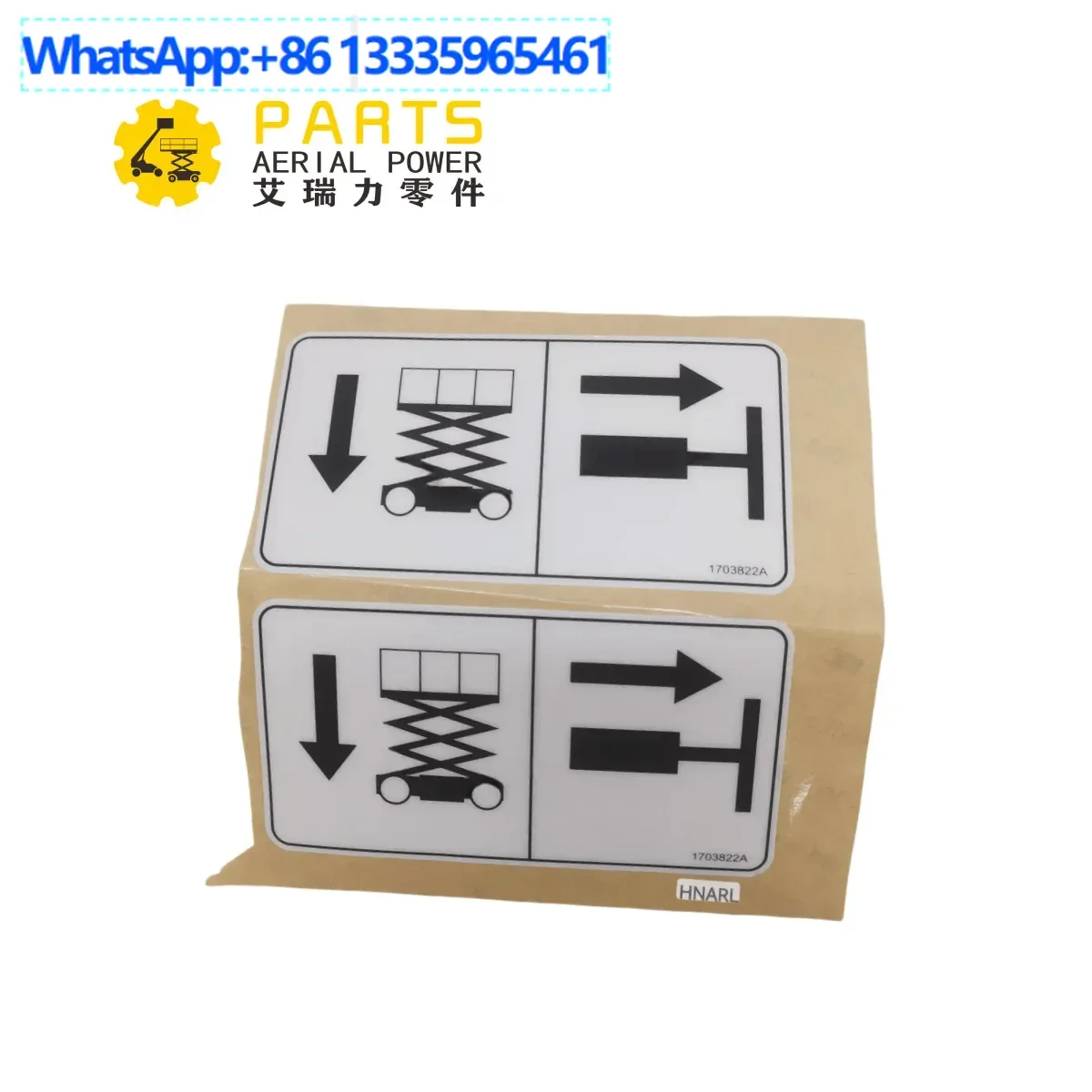 

Stickers, manual, JLG 1703822 descent instructions for JLG lifts