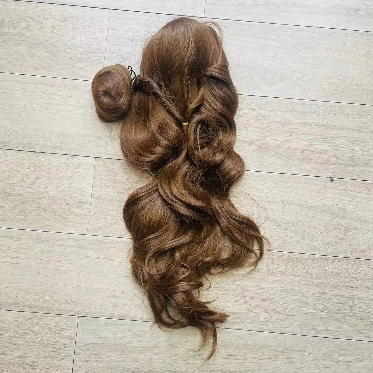 

Желтый вьющийся парик принцессы с большой волной, наряд на Хэллоуин, парик, королева принцессы, длинный парик, красивый аксессуар для косплея