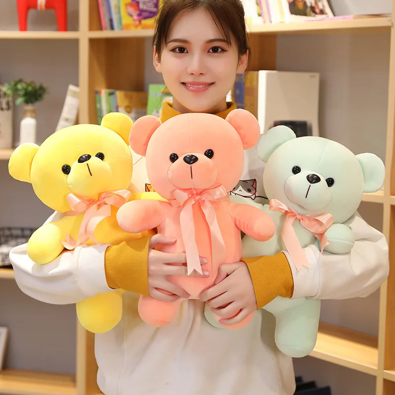 38cm Cute Bear Plush Doll Down Stuffed Animals Soft Bear Plush Toys Kawaii Room Decor Toys for Girls 5 To 7 Years Gifts for Kids