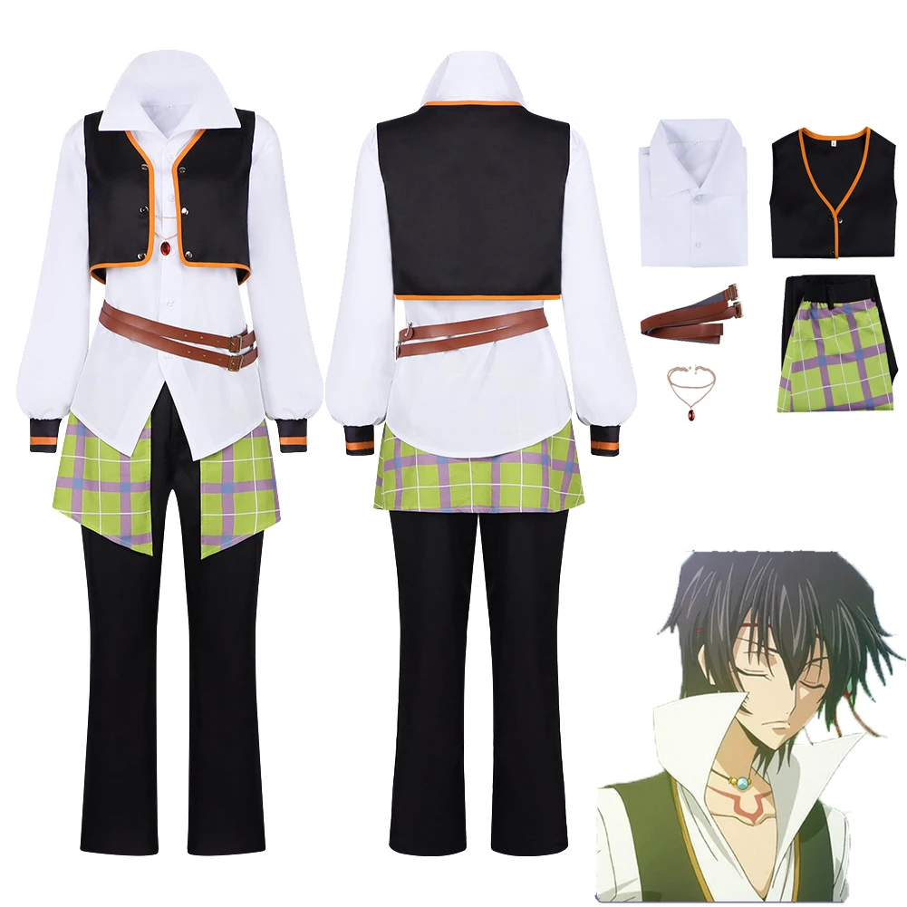 

Anime Geass of Code Cosplay Lelouch Top Pants Clothes For Men Adult Party Disguise Outfits Suits Halloween Male Costume Carnival