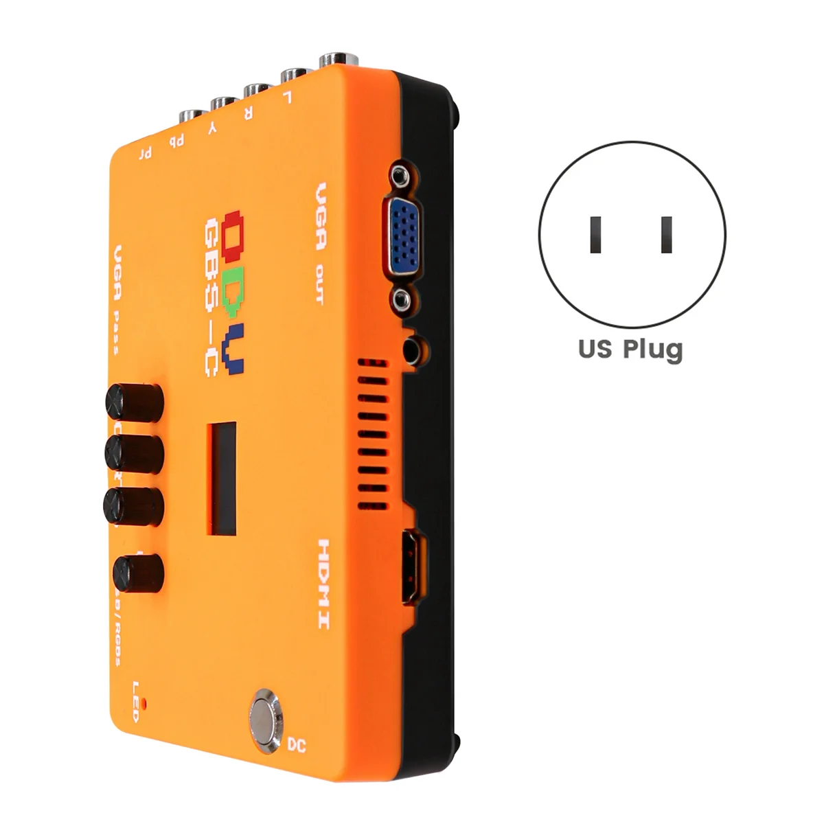 AA84 ODV-GBS-C AIO OSSC ควบคุม RGBS/YPBPR/RGBHV เป็น VGA/HDMI-เข้ากันได้กับ Low Resolution Video Converter Adapter-US Plug