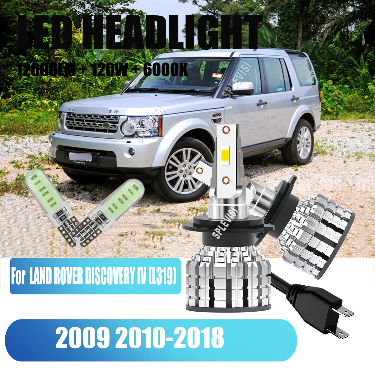 

H7 LED Headlight Bulbs 6000K 120W 12000LM Super White Hi-Low Beam For LAND ROVER DISCOVERY IV (L319) 2009 2010 2011-2017 2018