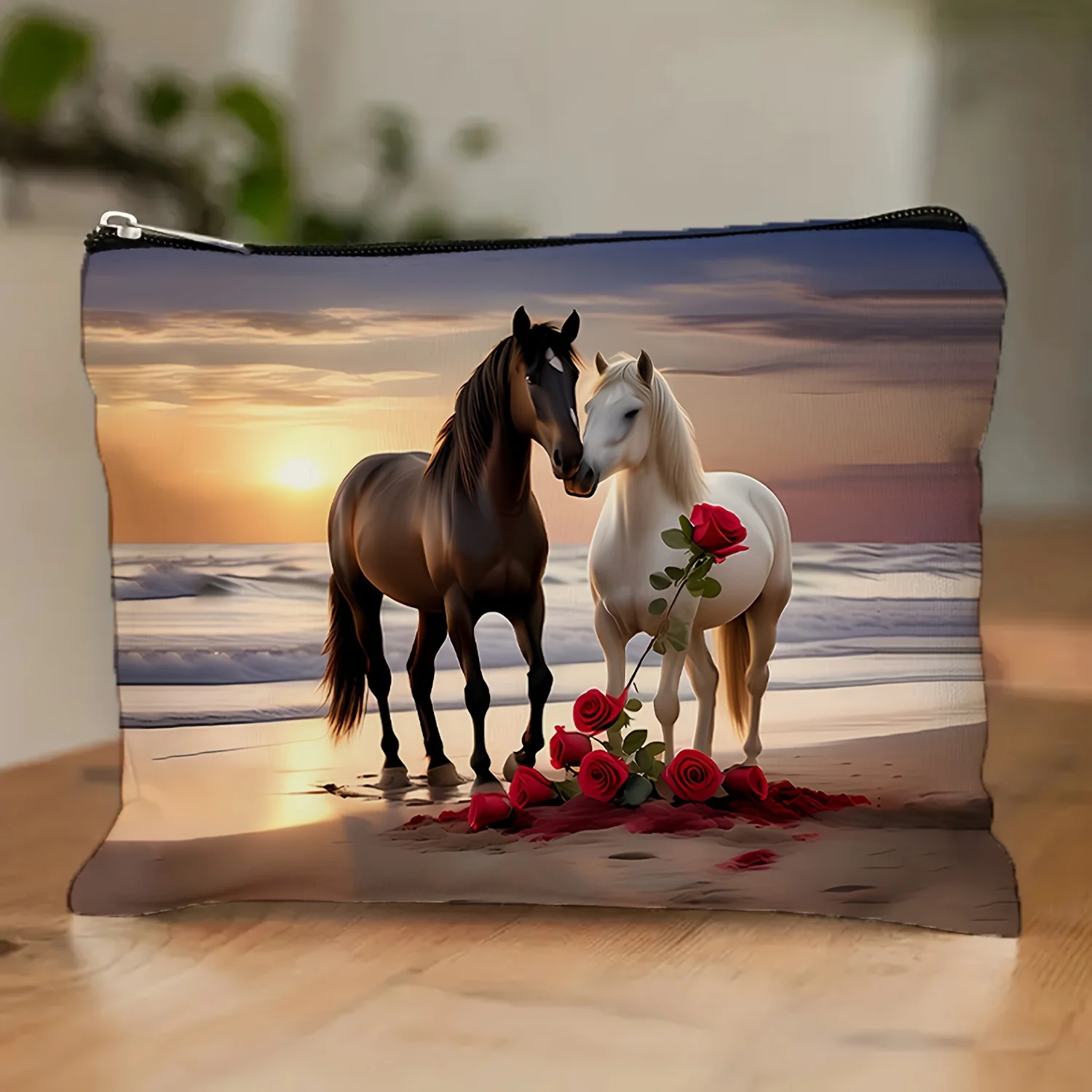 興味深い馬の形をした化粧ポーチ - 女性向けのかわいい多機能ジッパーポーチ、ジュエリー収納バッグ