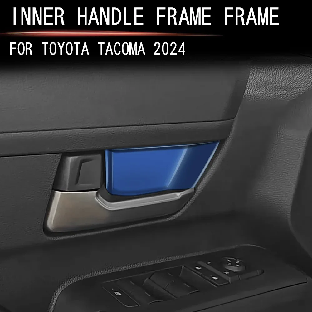 

Накладка на внутреннюю дверь для Toyota Tacoma 2024, защитная наклейка из АБС-пластика с защитой от царапин для внутренней ручки, декоративные аксессуары