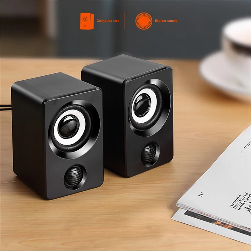 USB Mini Small Speaker Computer Audio Stereo Subwoofer Speaker Home Wired Desktop Speaker for Laptop Desktop Computer