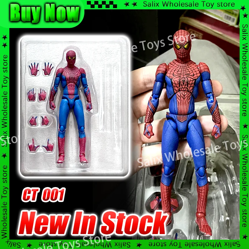 Ct Toys Mafex 001SpidermanPeter Parker Andrew Garfield The Amazing Spider-Man Shf Anime Action Figure Figurine Toys Customized