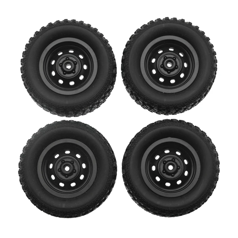 4 PCS D6A-01 Tire Black Rubber+Plastic For WPL MN78 MN82 MN99S 1/12 RC Car Upgrades Parts