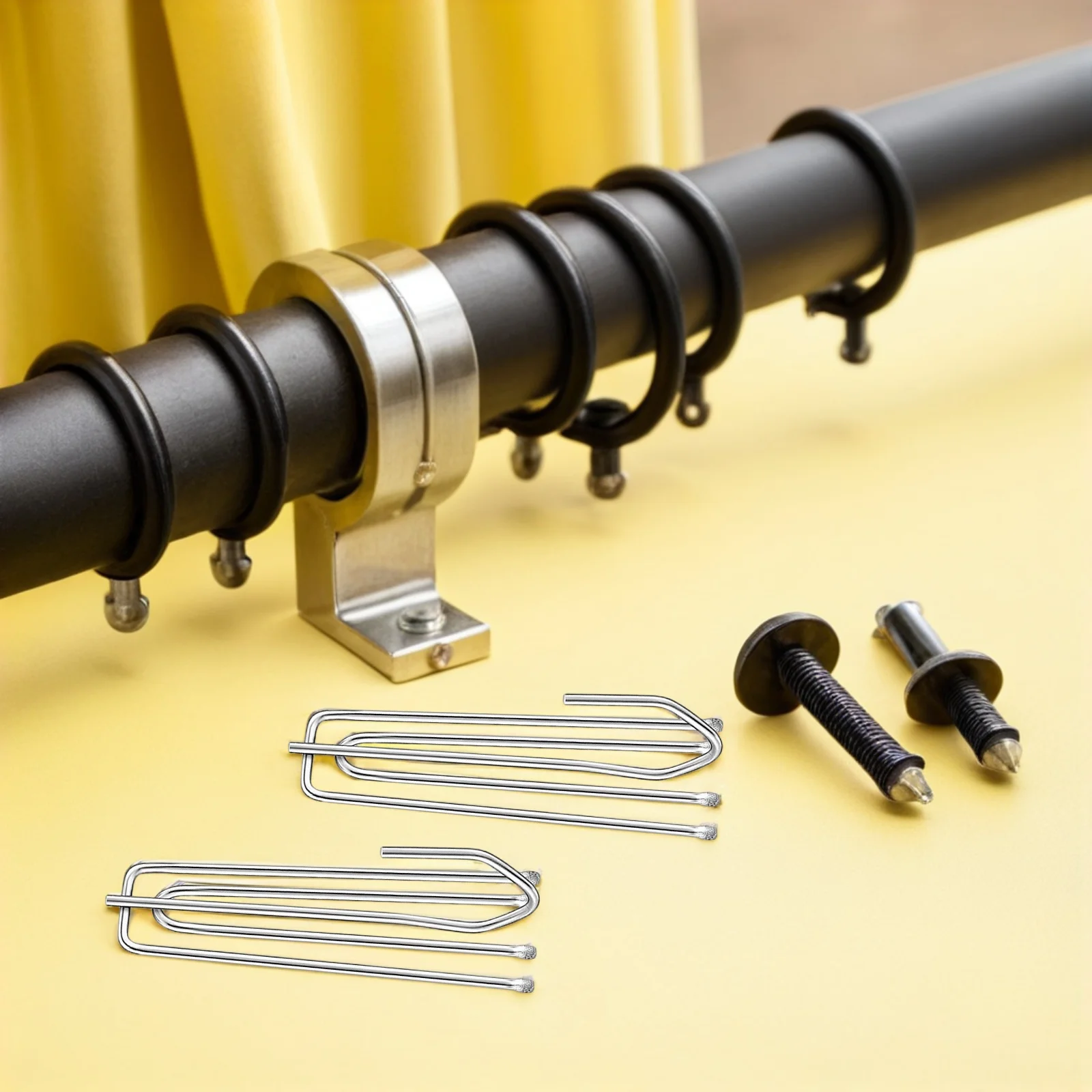 

30pcs Curtain Hooks Pleated Drapes Silver Black Metal 4 Prong Pinch Pleater Tape Hooks for Window Shower Door Curtains Easy