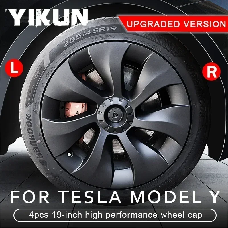 4PCS Hub Cap Car Performance Replacement  for Tesla Model Y Wheel Cap 19 Inch Automobile Hubcap Full Cover Accessories 2023 2024