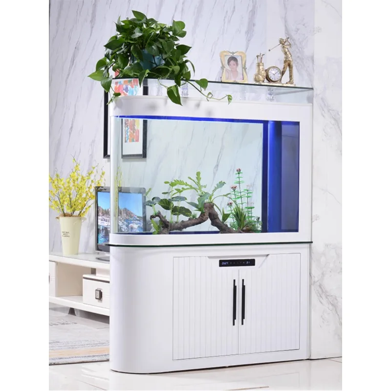 Bullet fish tank partition screen living room home modern light luxury aquarium large bottom filter