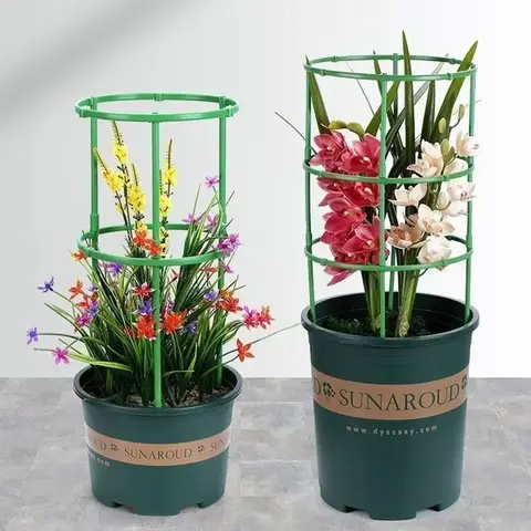 Semicircle Plant Support Frame, Greenhouse Vine Climbing Bracket, Indoor Flower Plant Fixed Support Stake with Hook Pin