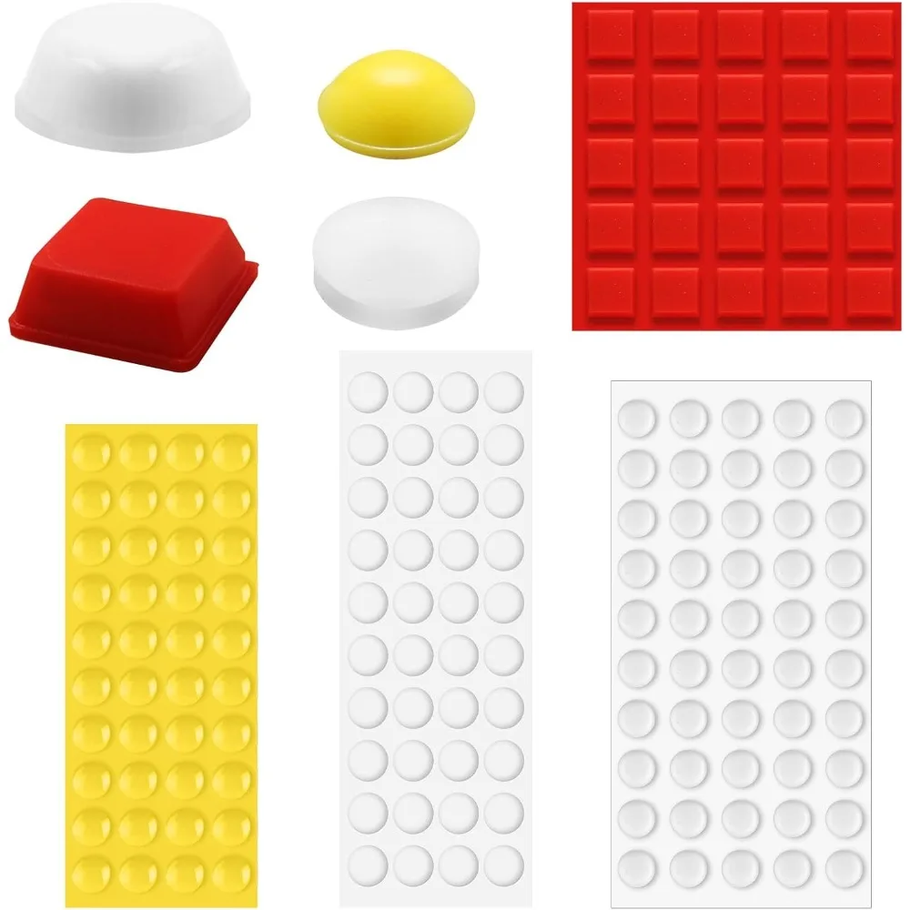 155 Pcs Bump Dots for Visually Impaired Low Vision Aids Silicone Braille Tactile Stickers Raised Adhesive Dots for Blind Elderly Multiple Sizes Shapes Colors